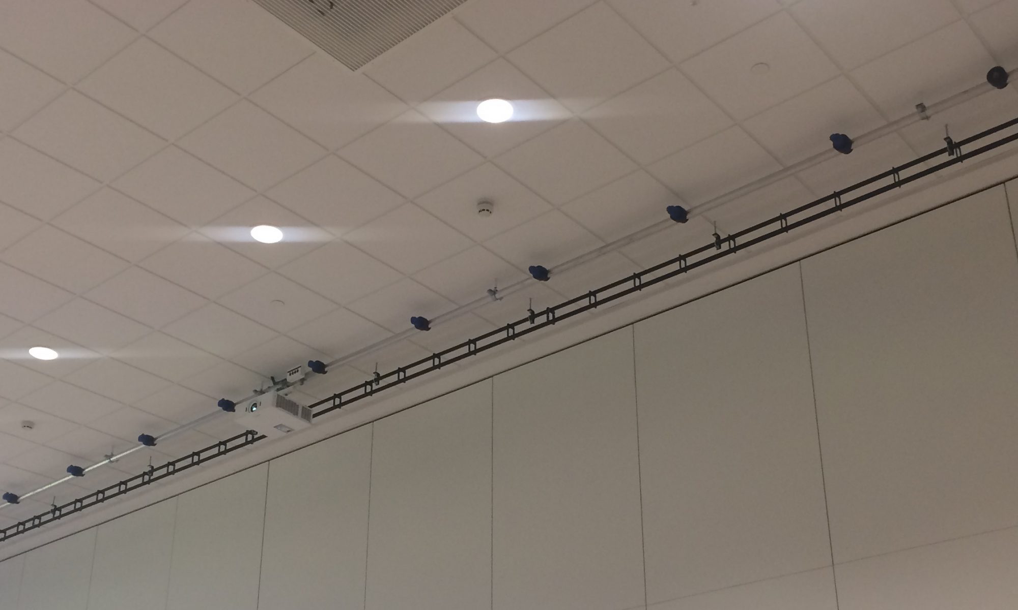 School lighting, track and projector installation